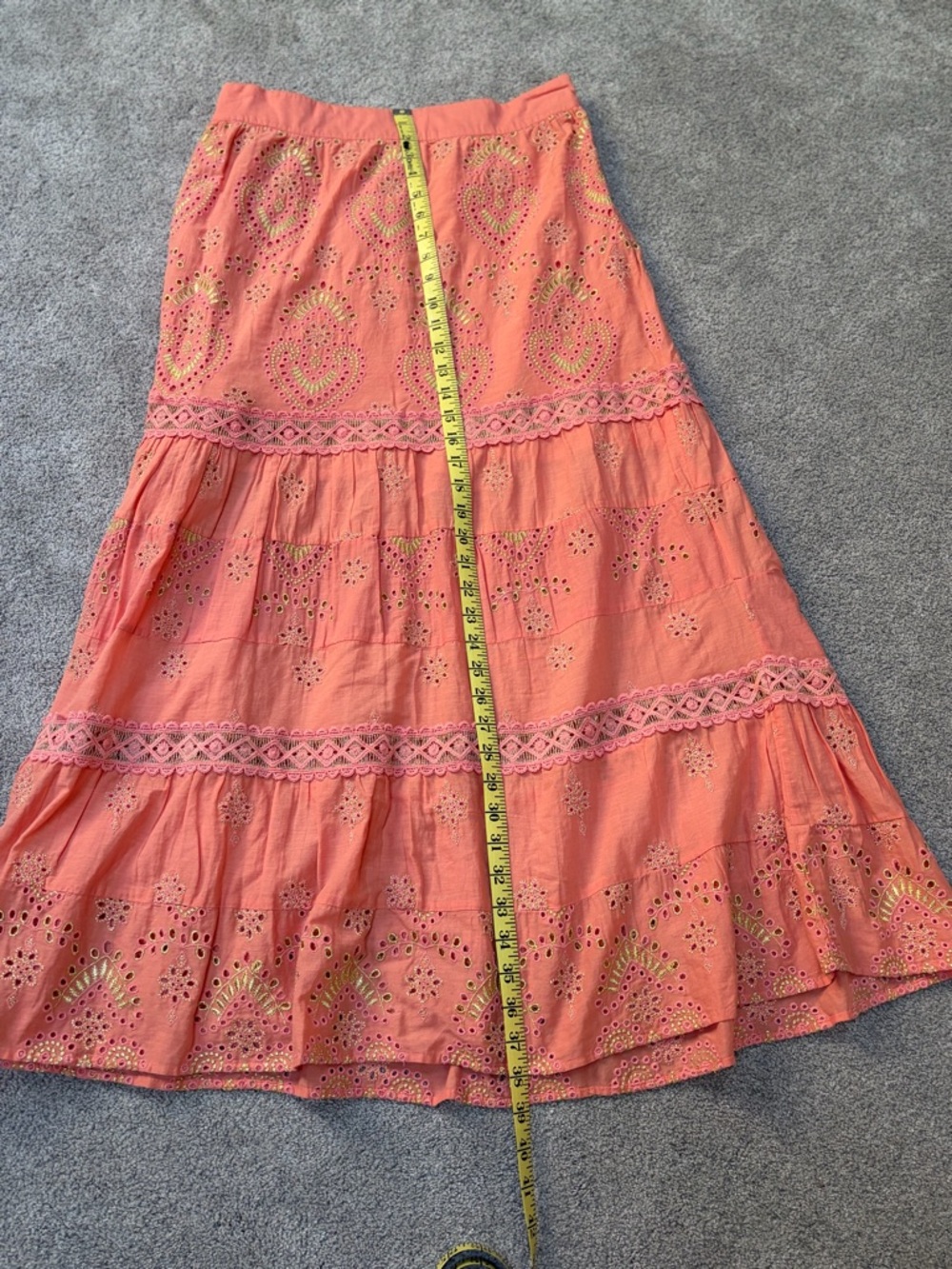 Boston Proper Coral Maxi Skirt with Embroidery - Picture 8 of 9